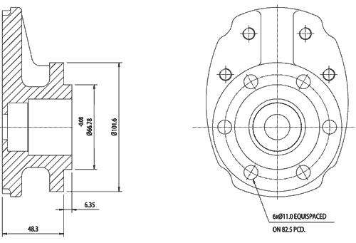 2P Series Gear Pumps Mounting Flange: Code-H