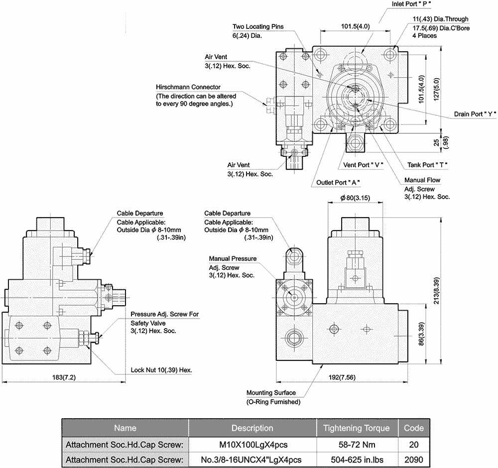 EFBG-03 40Ω-10Ω Series Dimensions