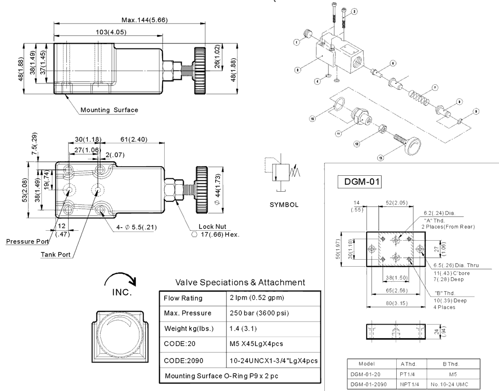 DG-01 Remote Control Valves(Sub-Plate Type)