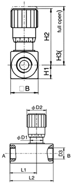 inline flow control valves dimensions